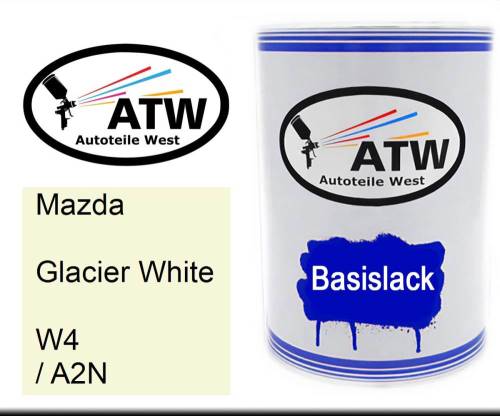 Mazda, Glacier White, W4 / A2N: 500ml Lackdose, von ATW Autoteile West.